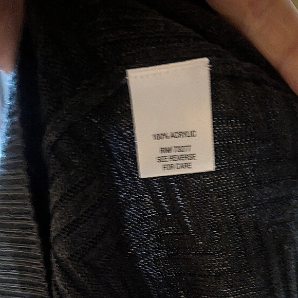 NWT Dana Buchman Sleeveless Dark Grey Mock Neck Dressy Herringbone Tank Med - Picture 4 of 5